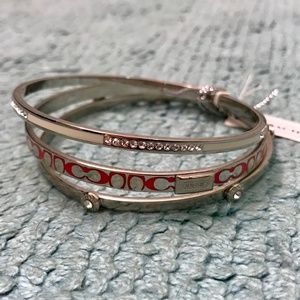 Coach Signature Silver Bangle Set | NWT!